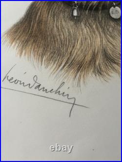 Le Pékinois et le Papillon Léon Danchin Gravure signée numérotée