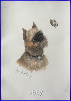Le Pékinois et le Papillon Léon Danchin Gravure signée numérotée