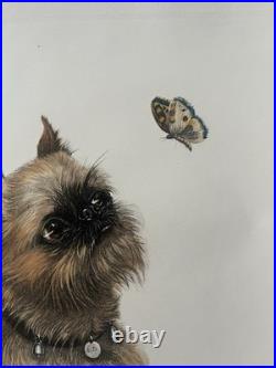 Le Pékinois et le Papillon Léon Danchin Gravure signée numérotée