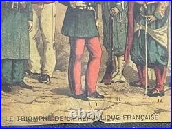 Le Triomphe De La République Française Lithographie Xixeme