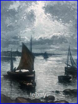 Le départ pour la pêche Alphonse Lafitte Aquatinte signée numéroté