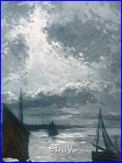 Le départ pour la pêche Alphonse Lafitte Aquatinte signée numéroté