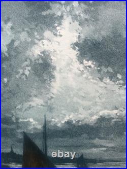 Le départ pour la pêche Alphonse Lafitte Aquatinte signée numéroté