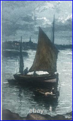 Le départ pour la pêche Alphonse Lafitte Aquatinte signée numéroté