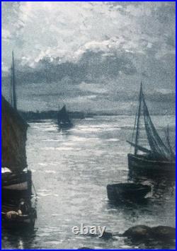 Le départ pour la pêche Alphonse Lafitte Aquatinte signée numéroté