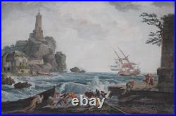Le fanal exaucé, gravure d'après Vernet gravé par Byrne Le fanal exaucé, gravure d'après Vernet gravé par Byrne
