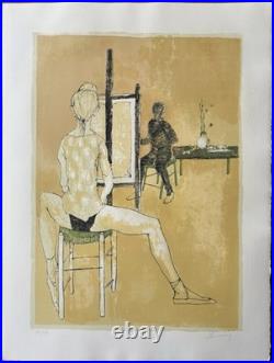 Le peintre et son modèle Jean Jansem Lithographie signée numérotée