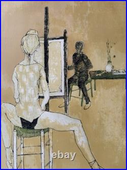 Le peintre et son modèle Jean Jansem Lithographie signée numérotée