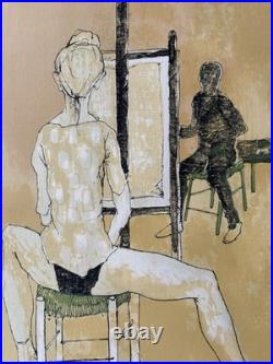 Le peintre et son modèle Jean Jansem Lithographie signée numérotée