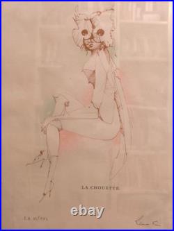 Léonor Fini La Chouette Lithographie Épreuve d'Artiste