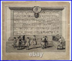 Les Free Massons GRAVURE Picard FRANC MACONNERIE Francs Macons 1736