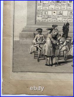 Les Free Massons GRAVURE Picard FRANC MACONNERIE Francs Macons 1736