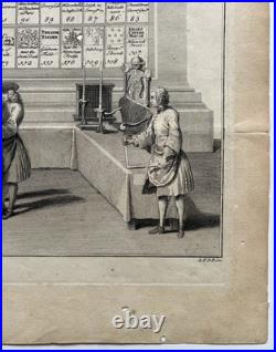 Les Free Massons GRAVURE Picard FRANC MACONNERIE Francs Macons 1736