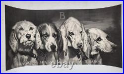 Les six chiens du comte de Baral Lithographie monumentale de Pirodon XIXe s