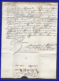 Lettre Judaica 1676 Signe En Hebreu Regne De Louis XIV Ghetto De Metz Lorraine