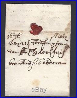 Lettre Judaica 1676 Signe En Hebreu Regne De Louis XIV Ghetto De Metz Lorraine