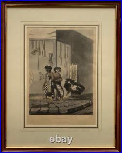 Lithographie 19. Siècle Autochtone Indigene Amérique Du Sud Pampa Indians