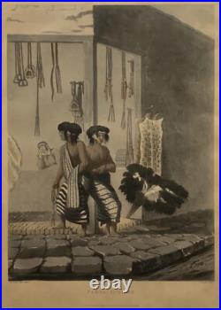 Lithographie 19. Siècle Autochtone Indigene Amérique Du Sud Pampa Indians