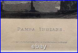 Lithographie 19. Siècle Autochtone Indigene Amérique Du Sud Pampa Indians