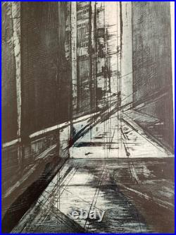 Lithographie Abstrait Abstraction Géométrique Art 1980 A Identifier Gravure XXe