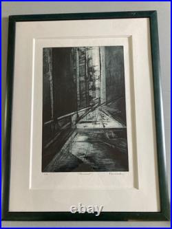 Lithographie Abstrait Abstraction Géométrique Art 1980 A Identifier Gravure XXe