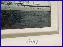 Lithographie Abstrait Abstraction Géométrique Art 1980 A Identifier Gravure XXe
