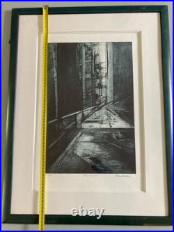 Lithographie Abstrait Abstraction Géométrique Art 1980 A Identifier Gravure XXe