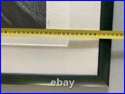 Lithographie Abstrait Abstraction Géométrique Art 1980 A Identifier Gravure XXe