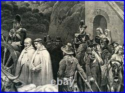 Lithographie Ancienne. Confession D'un Brigand Italien. Salvator. XIX