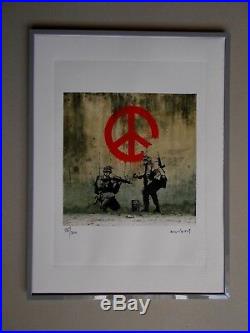 Lithographie Banksy Peace Tirage 300 Ex Street Art Graffiti