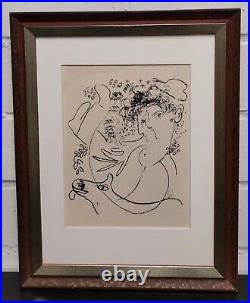 Lithographie Couple Amoureux Marc Chagall 1887 1985 Nu