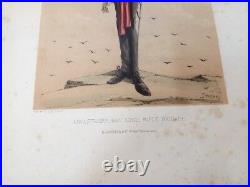 Lithographie Draner Angleterre 1862 Royal Rifle Brigade Types militaires 8