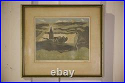 Lithographie Eglise Enodoc de B. E. Fabel 1975