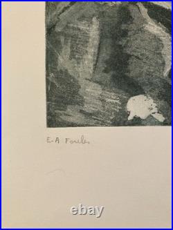 Lithographie Expressionniste Foule Gravure Mizoni Etching Ancien Old Original