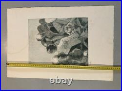 Lithographie Expressionniste Foule Gravure Mizoni Etching Ancien Old Original