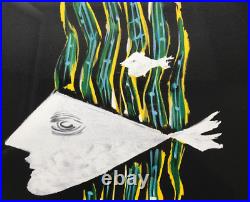 Lithographie G BRAQUE Surréalisme poisson tableau peinture vintage antique