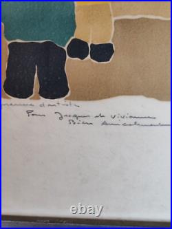 Lithographie Georges Doussot Epreuve d'artiste Enfant jouant 1972 Lithographie Georges Doussot Epreuve d'artiste Enfant jouant 1972