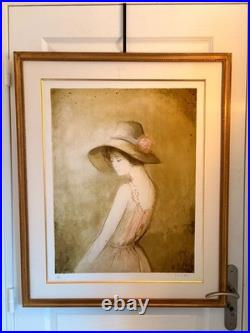 Lithographie Gravure Estampe Numéroté Bernard Charroy Portrait Fille Femme
