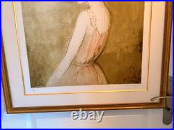 Lithographie Gravure Estampe Numéroté Bernard Charroy Portrait Fille Femme