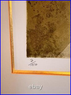 Lithographie Gravure Estampe Numéroté Bernard Charroy Portrait Fille Femme