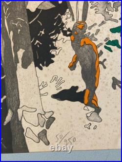 Lithographie Henri CUECO originale signée à la main Etching Art Old 1970 Gravure