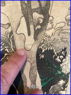 Lithographie Henri CUECO originale signée à la main Etching Art Old 1970 Gravure
