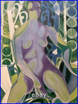 Lithographie Originale Art Etching 1960 Gravure Estampe Femme Camille Hilaire