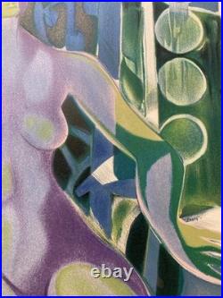 Lithographie Originale Art Etching 1960 Gravure Estampe Femme Camille Hilaire