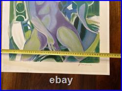 Lithographie Originale Art Etching 1960 Gravure Estampe Femme Camille Hilaire