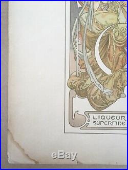 Lithographie Originale Art Nouveau Nectar Alphonse Mucha (1860-1939) 1902