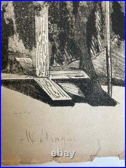 Lithographie Portrait Durandeau 1930 À Identifier Gravure Litho Théâtre Estampe