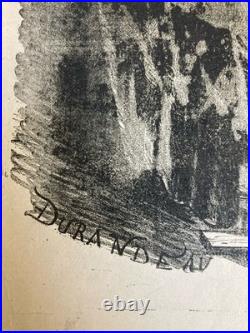 Lithographie Portrait Durandeau 1930 À Identifier Gravure Litho Théâtre Estampe