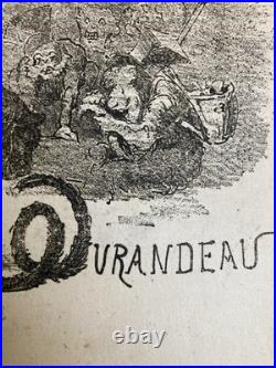 Lithographie Portrait Durandeau 1930 À Identifier Litho Charles Perey Singe Art