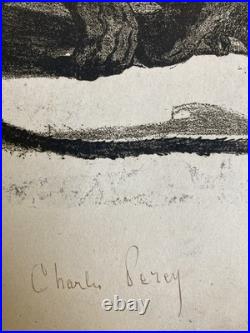 Lithographie Portrait Durandeau 1930 À Identifier Litho Charles Perey Singe Art